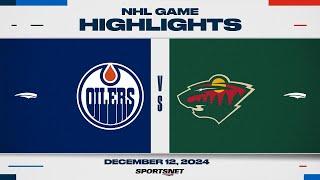 NHL Highlights | Oilers vs. Wild - December 12, 2024