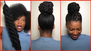 MARLEY hair updo Tutorial | Natural hair | Affordable Protective Style| #marleytwist #updo #howto