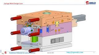 Syringe plastic mold making project reference from design to sampling at Upmold