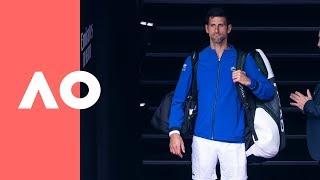 Novak Djokovic v Daniil Medvedev on-court warm up (4R) | Australian Open 2019
