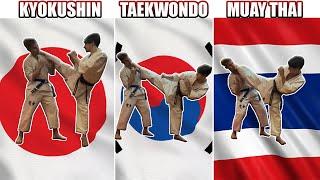 ROUNDHOUSE KICK | Kyokushin Karate vs Muay Thai vs Taekwondo | Technical Comparison