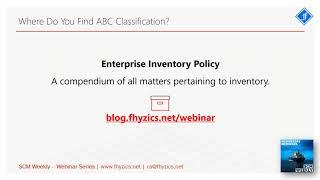 SCM Weekly  ABC Inventory Classification and Criteria