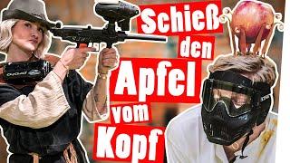 Schieß den Apfel vom Kopf – Die Paintball Strafe || Das schaffst du nie!