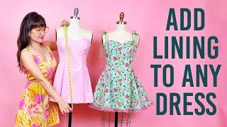 How To Add Lining to ANY Dress & finish it at the neck & zipper | Sew Anastasia