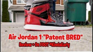 Air Jordan 1 PATENT BRED On Foot