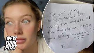 Woman mortified by neighbor’s note blasting her ‘animal sex’ | New York Post