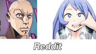 Anime vs Reddit ( the rock reaction meme ) #4