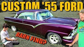 BARN FIND 1955 Ford CUSTOM!  Abandoned 10+ Years: Will It Cruise?