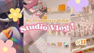 Making stickers & packaging wholesale orders!!  Studio Vlog 11 #smallbusiness #productivity