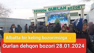 Xorazm viloyati Gurlan dehqon bozori 28.01.2024#gurlan #hiva #yangibozor #narx#narxnavo