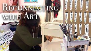 How I Organize my Art Supplies to Paint Easily | Art Cart Vlog