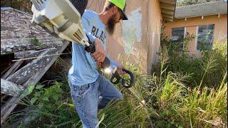 BIGGEST OVERGROWN yard transformation I did for FREE [THIS LOT WAS HUGE!]