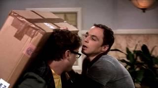 The Big Bang Theory-Leonard and Sheldon moving furniture for Penny