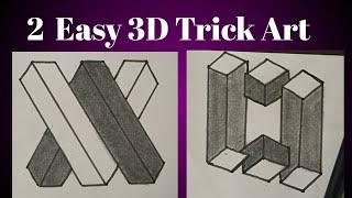 Easy 3D Trick Art | How To Draw 3D Drawing By Trick  #viralvideo