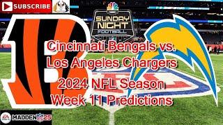 Cincinnati Bengals  vs. Los Angeles Chargers | 2024 NFL Season Week 11 | Predictions Madden NFL 25