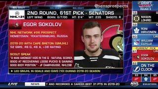 Egor Sokolov - 2020 NHL Entry Draft Selection (Ottawa Senators)