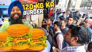 1200/- Rs MASSIVE Indian Street Food  Mr Singh Burger King ke Maharaja Burgers, Roadside Affair