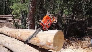 First cuts for the G395XP Farmertec holzfforma Husqvarna 395 XP copy clone chainsaw