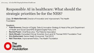 Session ONE - AI in the NHS: Shaping the future of health care