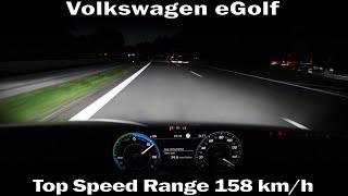 VW eGolf - Top Speed Range Test at 158 km/h