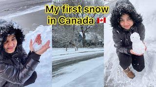 My first snow  vlog in Toronto, Canada ️ ️ 