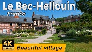 Le Bec-Hellouin, France - Beautiful flowery village of Normandy | Walking Tour | 4k UHD & 6 fps