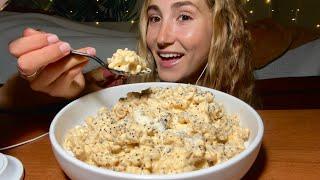 ASMR MAC N CHEESE MUKBANG (NO TALKING) | creamy pasta eating sounds