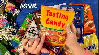 ASMR Request/Tasting Candy (Whispered) Crinkly candy bags/Crunchy chewy sounds