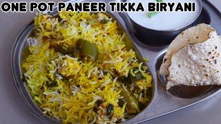 Easy Paneer Tikka Biryani - Paneer Pulav - Quick one pot biryani recipe