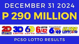 Lotto Result Today 9pm December 31 2024 PCSO