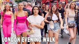 Central London Evening Summer Walk, Regent Street, Carnaby street, Chinatown, London Street [4K HDR]