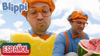 Blippi aprende sobre una alimentación saludable en la granja  | Videos de vehículos para niños