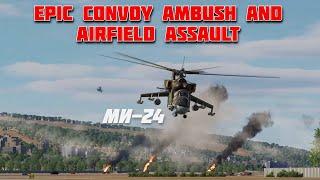 DCS | Epic Convoy Ambush and Airfield Assault | Mi-24p Hind | Grayflag Server