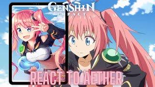 Genshin impact react to Aether as milim nava | rimuru tempest | slime | Gacha life 2