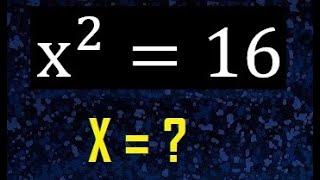 x al cuadrado igual a 16 , x^2=16