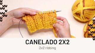 Tricotar ponto canelado 2x2 (work 2x2 ribbing)