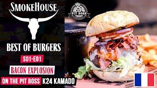 Le Best of des burgers de Smokehouse au BBQ: S01-E01: Le Bacon Explosion dans le Kamado Pit Boss K24