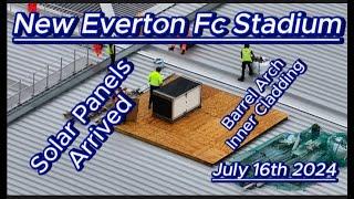 New Everton FC Stadium - 16th July 2024 - Bramley Moore Dock - Solar Panels on site  latest progress