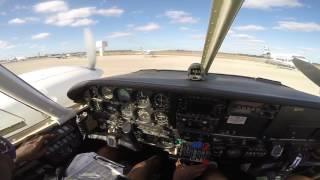 PA34-200 Piper Seneca cockpit view engine start up and takeoff | GoPro HD