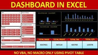 How to create EXCEL DASHBOARD (No VBA) STEP BY STEP IN HINDI