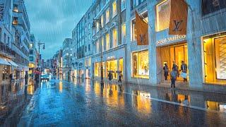 ️ 2 Hours of London Rain  Autumn Evening Rain Walk of Wet London Streets ️ 4K Binaural