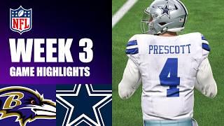 Ravens vs. Cowboys Week 3 - Madden 24 Simulation Highlights (Updated Rosters)