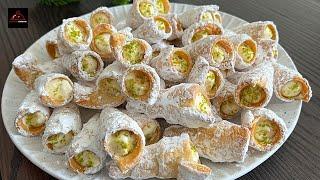 Only With Two Ingredients Make This Incredible Sweet | Cream Roll Afghani