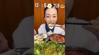 Fast Eating Challenge ( 13 donuts, 6 fried eggs, 2lb ramen ) | #asmr #food #funny #eating #shorts