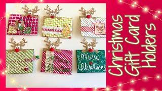 Cute CHRISTMAS GIFT CARD HOLDERS /Junk Journal Pockets - Christmas in July Ep5 - Craft with me!