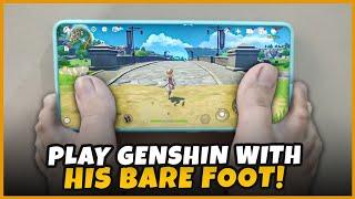 Can you beat this Chad who Play Genshin with His BARE FOOT!!!