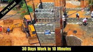 Step By Step Indian 30*40 house construction, time lapse - 30 Days work in 10 Minutes