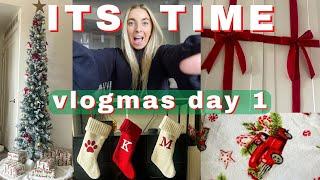 VLOGMAS DAY 1 Decorating My Apartment For Christmas For The First Time!