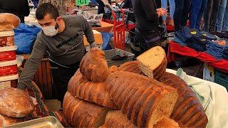 ISTANBUL BAZAAR - KADIKOY TUESDAY MARKET, FRUIT AND VEGETABLES MARKET, CHEAP FAKE CLOTHES, 4k WALK