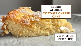 HIGH PROTEIN & GLUTEN-FREE Lemon Almond Cottage Cheese Cake